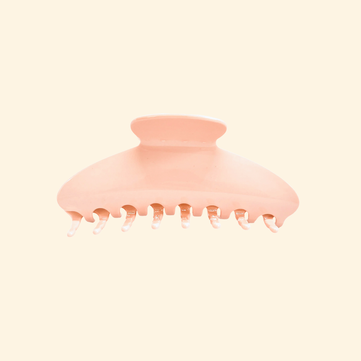Presilha de cabelo grande em acetato rosa claro, sem aplicações — Catherine Orzes